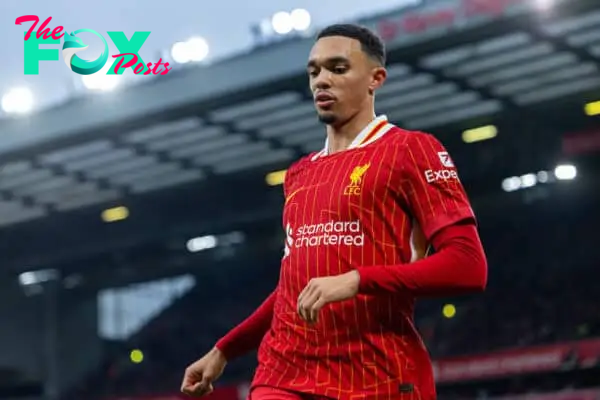 LIVERPOOL, ENGLAND - Saturday, November 2, 2024: Liverpool's Trent Alexander-Arnold during the FA Premier League match between Liverpool FC and Brighton & Hove Albion FC at Anfield. (Photo by David Rawcliffe/Propaganda)