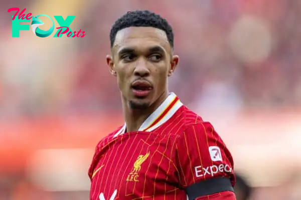 LIVERPOOL, ENGLAND - Saturday, October 19, 2024: Liverpool's Trent Alexander-Arnold during the FA Premier League match between Liverpool FC and Chelsea FC at Anfield. (Photo by David Rawcliffe/Propaganda)