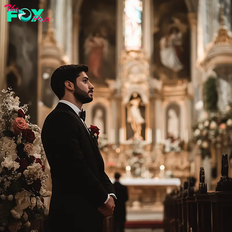 Groom standing at the altar | Source: Midjourney