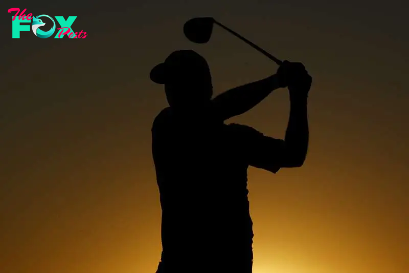 Zach Johnson of the United States hits his tee shot on the ninth hole during the first round of the WM Phoenix Open at TPC Scottsdale on February 10, 2022 in Scottsdale, Arizona.