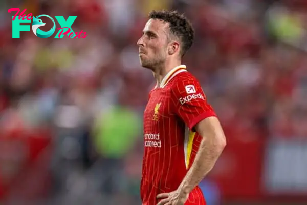 PHILADELPHIA - Wednesday, July 31, 2024: Liverpool's Diogo Jota during a pre-season friendly match between Liverpool FC and Arsenal FC at the Lincoln Financial Field on day eight of the club's pre-season tour of the USA. Liverpool won 2-1. (Photo by David Rawcliffe/Propaganda)