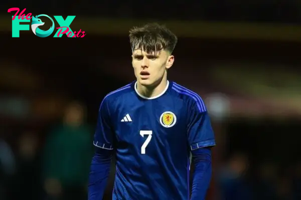 2T1GCCT Fir Park, Motherwell, UK. 13th Oct, 2023. UEFA Under-21 Euro 2025 Qualifier Football, Scotland U21s versus Hungary U21s; Ben Doak of Scotland Credit: Action Plus Sports/Alamy Live News