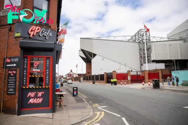 LIVERPOOL, ENGLAND - Saturday, July 11, 2020: Empty streets outside the Spion Kop at Anfield ahead of the FA Premier League match between Liverpool FC and Burnley FC at Anfield. The game was played behind closed doors due to the UK government’s social distancing laws during the Coronavirus COVID-19 Pandemic. (Pic by David Rawcliffe/Propaganda)