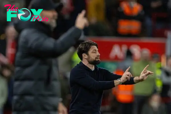 LIVERPOOL, ENGLAND - Wednesday, February 28, 2024: Southampton's manager Russell Martin during the FA Cup 5th Round match between Liverpool FC and Southampton FC at Anfield. Liverpool won 3-0. (Photo by David Rawcliffe/Propaganda)