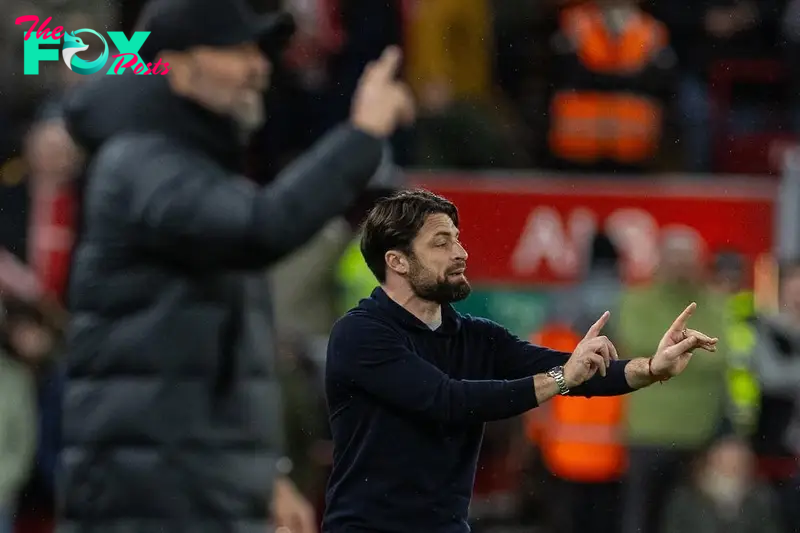 LIVERPOOL, ENGLAND - Wednesday, February 28, 2024: Southampton's manager Russell Martin during the FA Cup 5th Round match between Liverpool FC and Southampton FC at Anfield. Liverpool won 3-0. (Photo by David Rawcliffe/Propaganda)