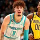 LaMelo Ball leaves game vs. Pacers after rolling left ankle on the foot of a courtside fan