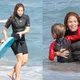 Shakira is mum goals as she takes her sons Milan and Sasha bodyboarding in Barcelona