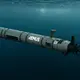 A long-range robotic submarine continuously scans the ocean.