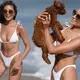 Olivia Culpo looks sensational in a white ʙικιɴι as she enjoys a beach day in Malibu with her toy Golden-doodle Oliver Sprinkles
