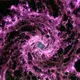 Dust in a distant galaxy is transformed into a purple swirl in a stunning JWST photograph.