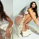 Kendall Jenner sends temperatures soaring in skimpy white lingerie and a matching veil as she transforms into a racy corpse bride