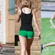 Taylor Swift hikes away a big night out in a pair of tiny running shorts