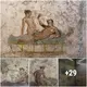 Look: The racy services provided in early Roman brothels can be seen in wall paintings from Pompeii, which date back 2,000 years