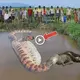 A baby is born, a snake girl appears, and a giant python emerges from the river carrying an odd object (video)