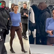 Bianca Censori leaves little to the imagination in tight blue top and tights while shopping with Kanye West
