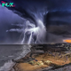 Breathtaking photos show lightning strikes illuminate Australia’s coastline as the sun sets during wild and stormy weather, As the fading sun cast its warm glow, Vin Moult skillfully framed the shots