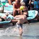 AL Phil Foden dazzles tourists with his impressive ball skills on Mykonos Beach, accompanied by his partner, Rebecca Cooke.