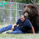 f.The black bear hugged the man tightly to express his happiness and gratitude for being rescued by him, evoking the special bond between the two.f