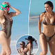 Kim and Khloé Kardashian wear matching snakeskin swimsuits during Turks and Caicos vacation