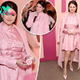 Selena Gomez matches her all-pink outfit to her blush at Rare Beauty event