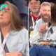 Jason Kelce’s wife, Kylie, tries to hide when put on spot during ‘New Heights’ live show