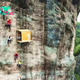FS Explore these small Shops suspended from a large cliff, providing climbers with water and snacks