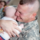 The precious moments of the soldier returning home for the first time after a series of days in the army and meeting his newborn child made everyone unable to hold back their tears.