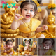Adorable babies wear traditional costumes and express many emotions