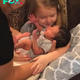 SN Many people were moved when they saw the stunning child break down in tears upon seeing her newborn sister; the scene was captured on camera. (Audio)
