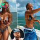 Travis Kelce’s ex Kayla Nicole shows off football skills in tiny bikini during boat day with friends