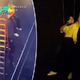 Chris Brown gets stuck dangling in the air during concert, rescued by ladder