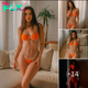 Miss Bo makes many guys fascinated with her seductive and toned curves in colorful orange lingerie