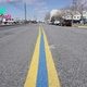 You should know what blue line painted on the street means