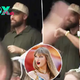 Travis Kelce grins as Taylor Swift sings ‘Love Story’ proposal lyrics during Eras Tour stop in London