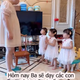 Cute video of father teaching his 3 daughters to sit in the most perfect “princess” position by wearing dresses and setting an example for their daughters to follow