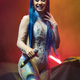 rin Rapper Cardi B rocks a see-through leotard and debuts her blue locks at a concert in New Orleans