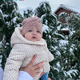 Winter wonderland and cute babies in warm clothes