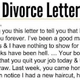 Wife receives a divorce letter from husband, her reply is brilliant