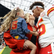 Pregnant Brittany Mahomes Is a Lady in Red in Chic Coat at Chiefs Away Game in Vegas