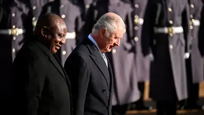 King Charles III welcomes S. African leader for state visit