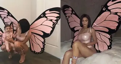 Kylie Jenner matches her pink ʙuттerfly costume with her daughter