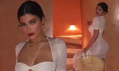 Kylie Jenner shows off long legs in shorts & leather trench coat during rare date night out with baby daddy Travis Scott