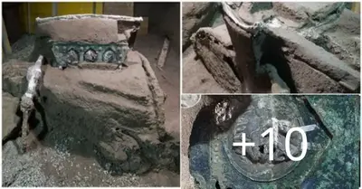 Awestruck by a Roman ritual chariot that was buried in a volcanic eruption 2000 years ago