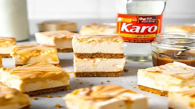 No-Bake Salted Caramel Cheesecake Bars - Karo