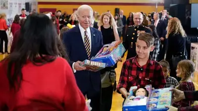 Biden marks holidays with Toys for Tots event