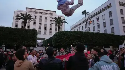 French crowds celebrate World Cup victory against Morocco