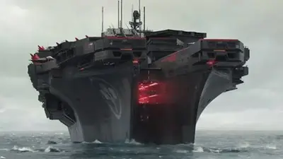 The world was astounded by this new huge aircraft carrier from America.