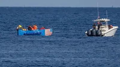 Raft with US flag caught in plain view off Havana coast