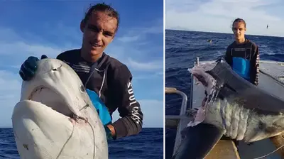 Fishermen Baffled As They Reel In Three Sharks Bitten In Half By Mystery Sea Creature