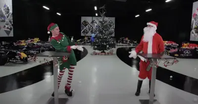 Classic video: Ricciardo and Verstappen face chaotic Christmas challenge